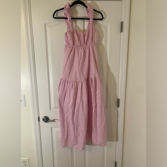Abercrombie & Fitch Pink Linen Maxi Dress - Picture 4 of 8